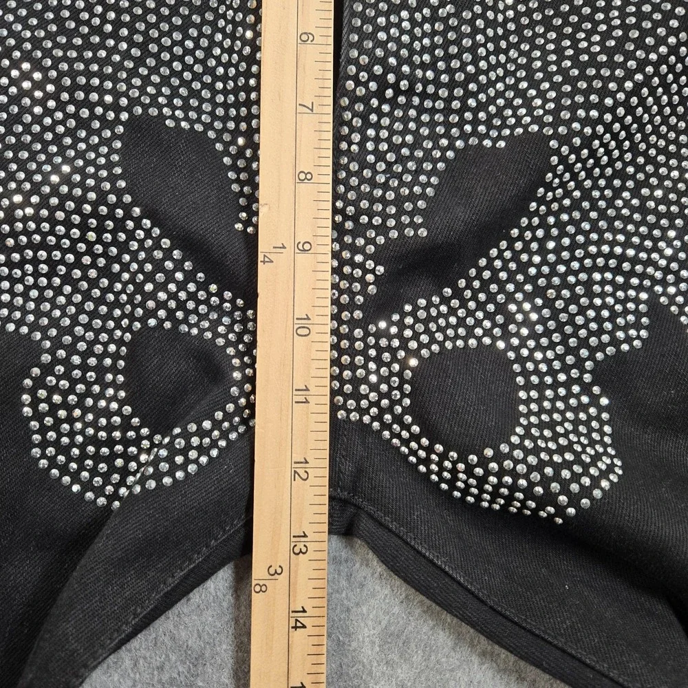 Mnml Jeans Mens 31x35‎ (tag 32) Black Skeleton Rhinestone Slim Straight Denim